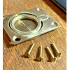 Safe Hardware Vintage NOS Polished New Brass Flush Ring Pull