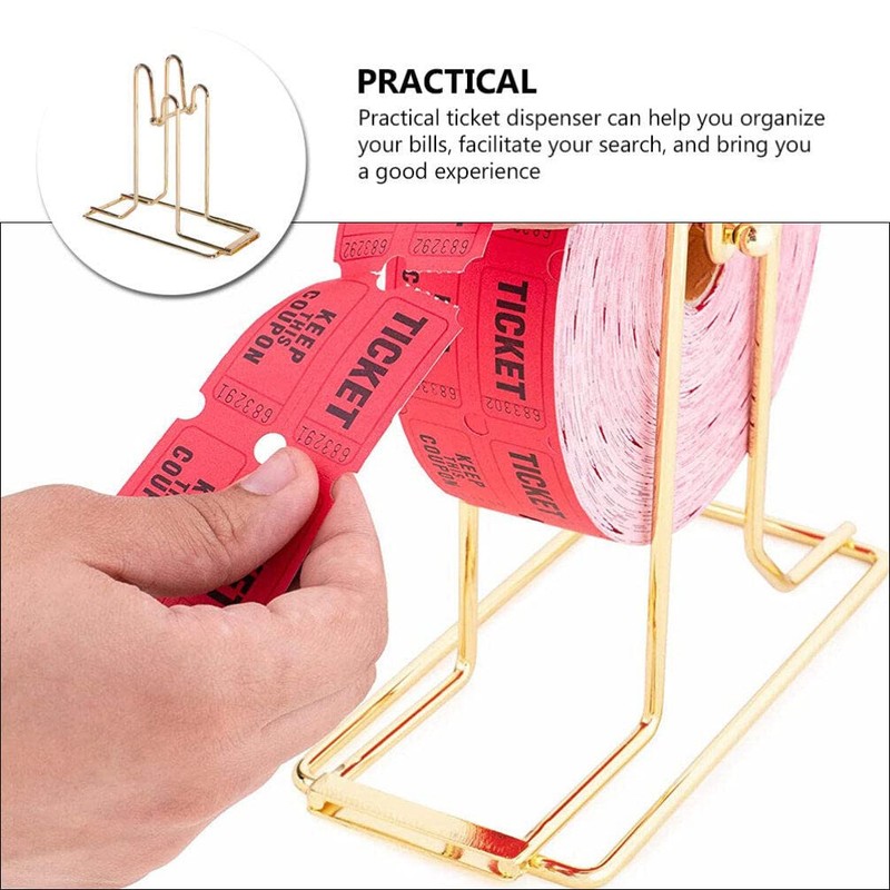 Operitacx Brass Plated Raffle Ticket Dispenser: Drum Ticket Holder Organiser