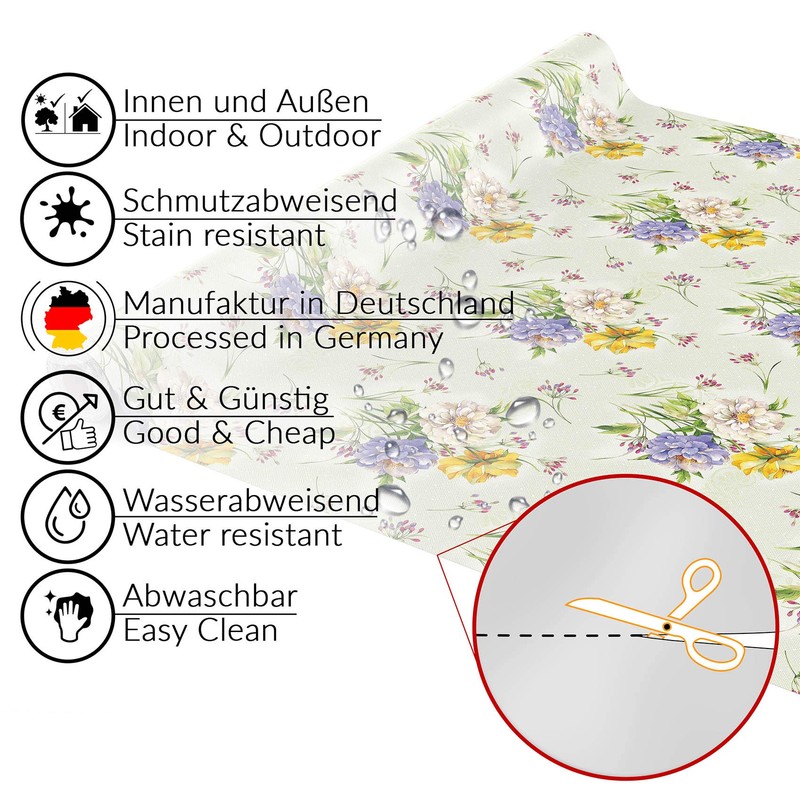 Anro Oilcloth Wax Tablecloth, Washable