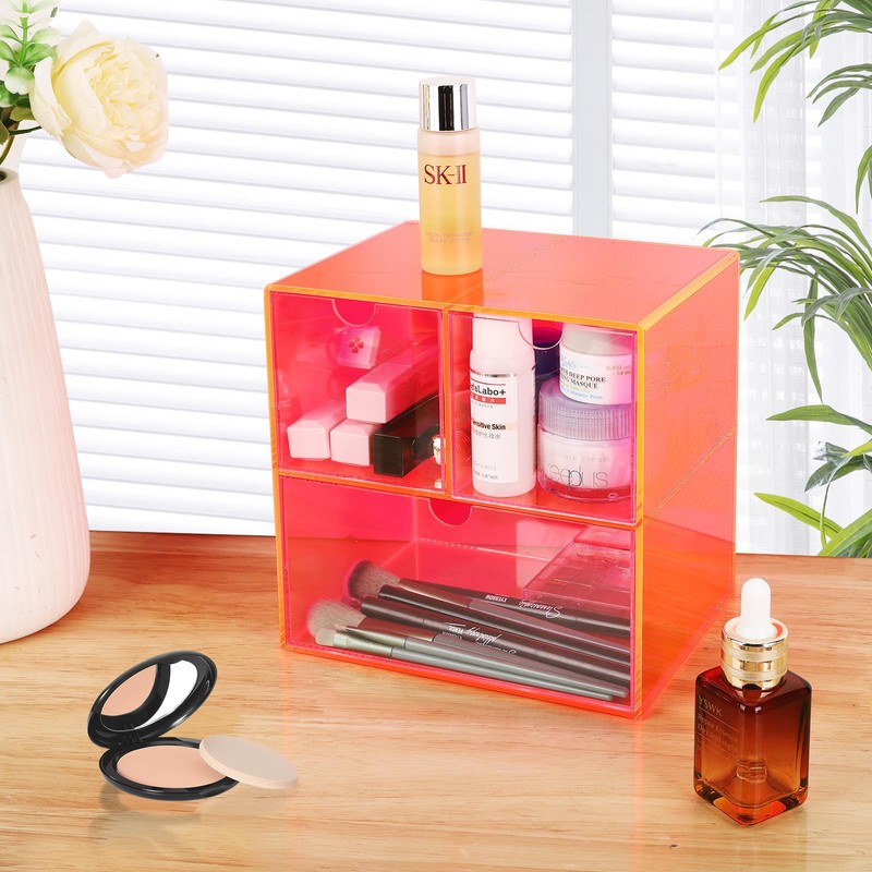 Gelite Desk Organizer with 3 Storage Drawers for Makeup Office