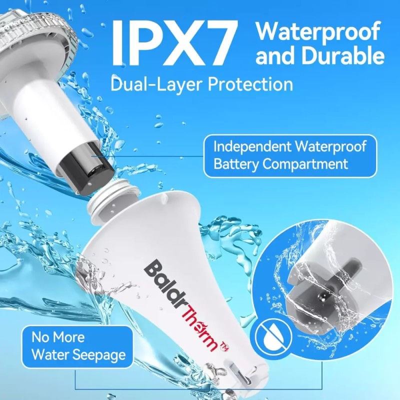 BaldrTherm WiFi 게이트웨이가 있는 BaldrTherm 스마트 풀 온도계 IPX7 방수