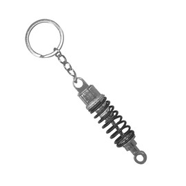 BDZMC Car Shock Absorber Keychain, Cool Metal Car Key Chain with Key Ring, Fashion Key Fob Decoration Accessories (Silvery)