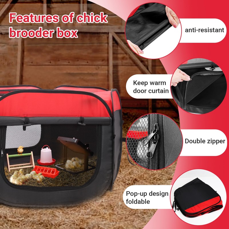 FAMIROSA Brooder Box for Chicks Starter Kit, Pop up Chicken