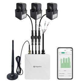 Smart Home Energy Monitor with 3 200A Clamps EdgeAnt, Real-Time Accurate Energy Consumption Tracking, Home Energy Automation and Control, Solar Net Metering 2.4 GHz WiFi