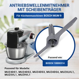 VIOKS Continuous Shredder Blade Replacement for Bosch MUM Accessories 10000314 Driver Axle for Food Processor Bosch MUM - MUZ9vl1 / Bosch Optimum Accessories MUM5 MUM9 Spare Parts Accessories and