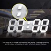 EPSKY 3D White Digital Wall Clock LED Large Alarm Clock