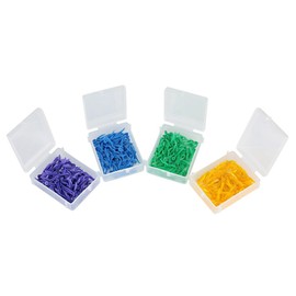 Jadeshay 400pcs Cuñas Dentales Desechables de Plástico con Orificio en 4 Tamaños y Forma de Onda para Uso Dental Profesional