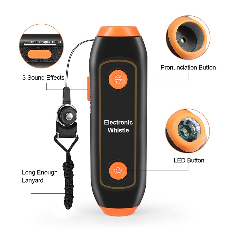 Electronic Whistle 3 Tone 3 Volume Level Blow Free Whistle
