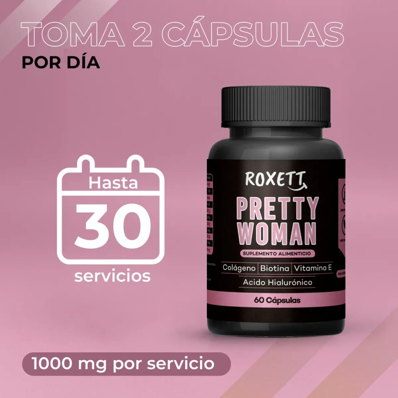 Pretty Woman Colágeno Hidrolizado Vitamina E Biotina 60 Caps