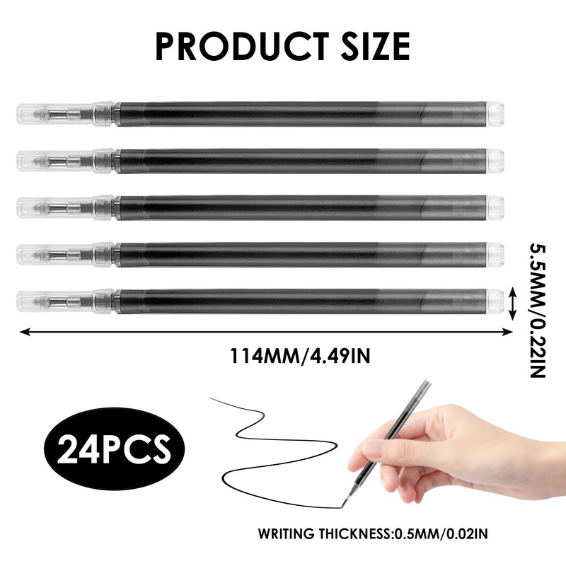 24 Pcs Erasable Pen Refills, Compatible with Pilot Frixion Pens,