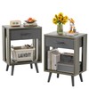 GYIIYUO Nightstands Set of 2 with Black Fabric Storage Drawer