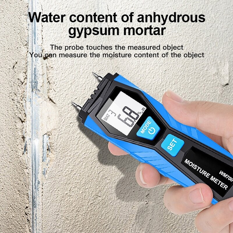 Handheld Moisture Meter LCD Display Digital Moisture Tester for Wood