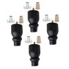 MANCHESTER BEDS & UPHOLSTERY Wooden Furniture Legs, 4PCS Black Soild