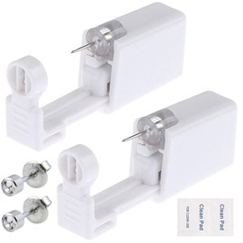 Ear Piercing Gun Kit - Lyuxzad 6Pcs Disposable Ear Piercing Kit Including 2Pcs Self Ear Piercing Gun with 2Pcs Built-in Earrings Stud and 2Pcs Clean Tools for Ear Cartilage Piercing Kit (216)