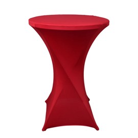 LIFEDX Spandex Cocktail Table Cover,1Pc Stretch High Bar Table Cover Spandex Wedding Table Cloth Cocktail Table Linen For Hotel Party Banquet Event Decoration,Red,80x110cm