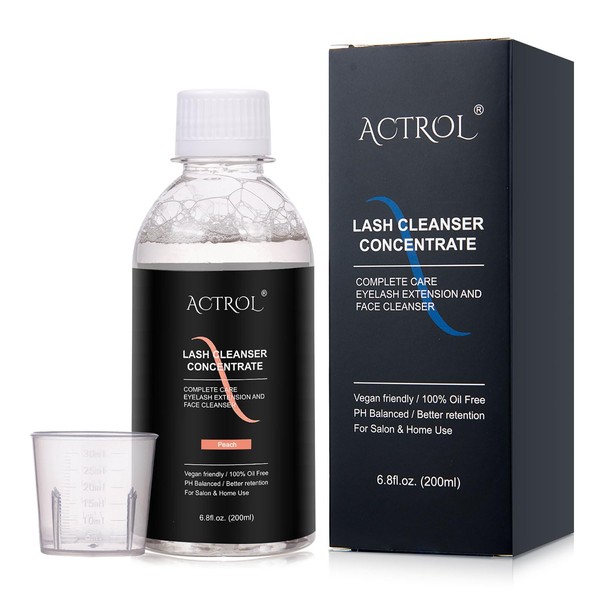 Eyelash Cleanser Concentrate Peach 200ml Professional Lash Extensions Shampoo Natural