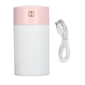 300ml Small Cool Mist Humidifier Portable Desktop Mini Humidifier with Colorful Light for Car House Office Travel Pink