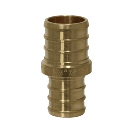 XFITTING 10 Pieces 5/8" x 3/4" Pex Reducing Coupling, Brass, Pex B, Crimp Version, 5/8 x 3/4 Pex Coupling