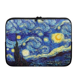 Showudesigns Van Gogh Starry Night Laptop Protective Sleeve for Men Neoprene Laptop Sleeve Bag 12 inch Lightweight Laptop Accessories Glad for Business Trip Carrying Case