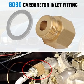 AUTOVIC 8090 Carburetor Inlet Fitting with Washer Brass for Edelbrock Carburetor (2 Pack)