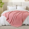 BEDELITE Fleece Blanket - 3D Jacquard Decorative Dusty Pink Throw