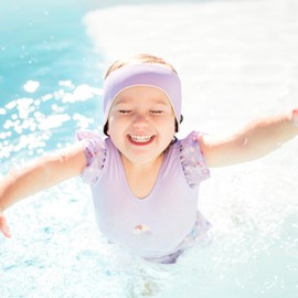 Splash About Happy Nappy Suit, Lilac Spring Frills