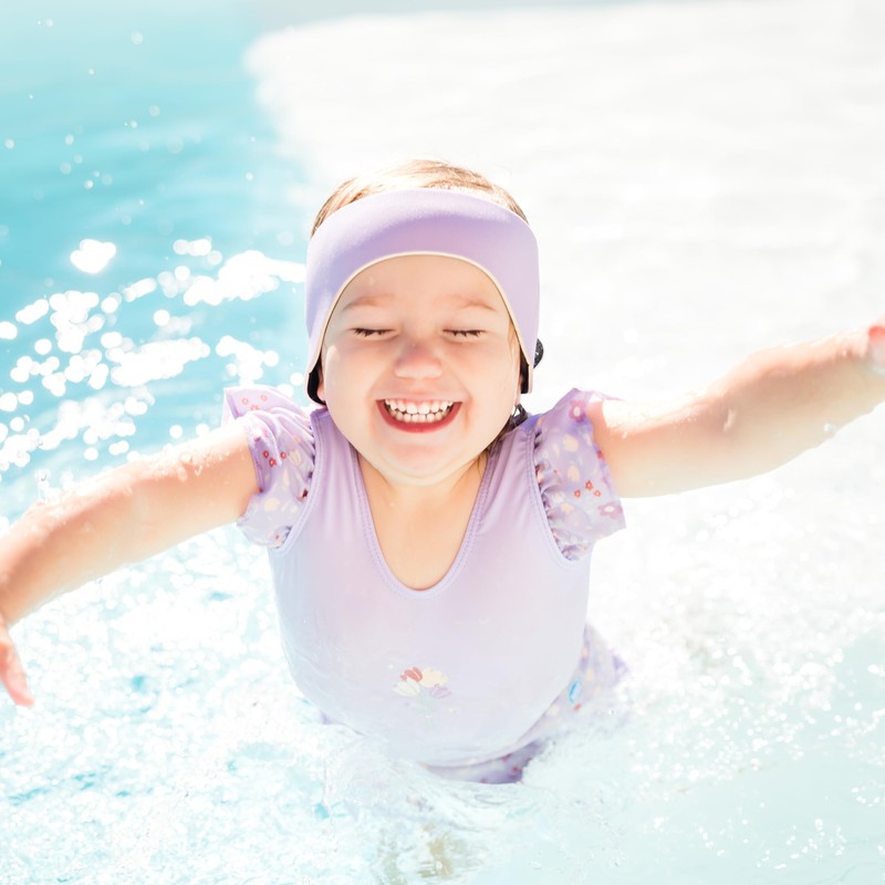 Splash About Happy Nappy Suit, Lilac Spring Frills