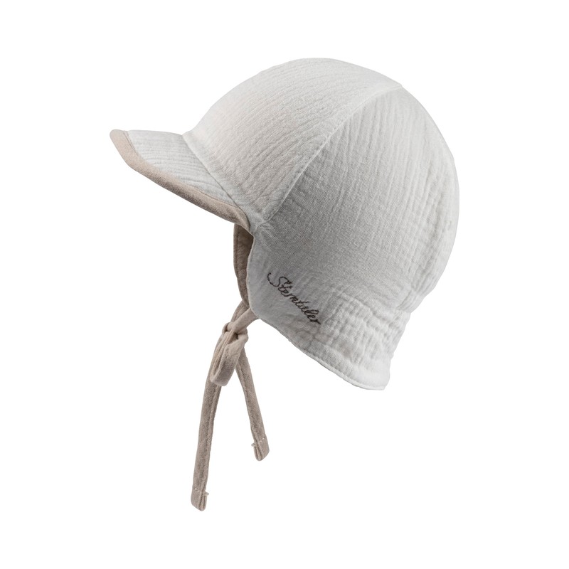 Sterntaler Boys' Peaked Cap Neck Reversible Sun Hat, beige, 49