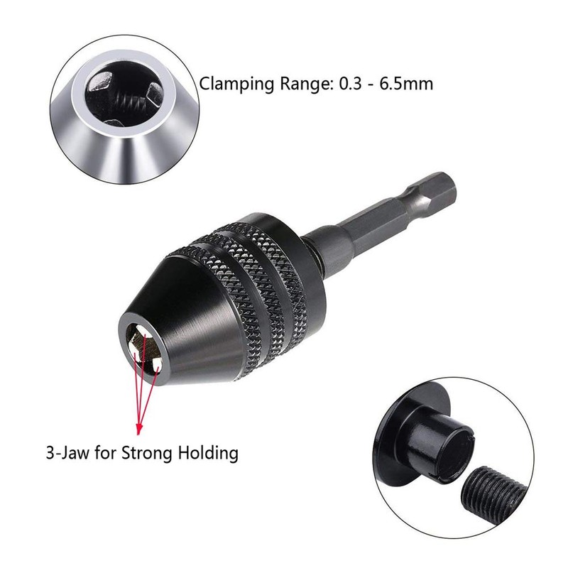 Keyless Drill Chuck Conversion Tool 1/4" Hex Shank Keyless Chuck
