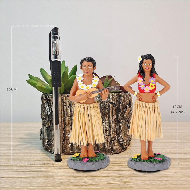 BCSmyer Hula Girl Dashboard Bobbleheads for Driver Hula Boy Dashboard