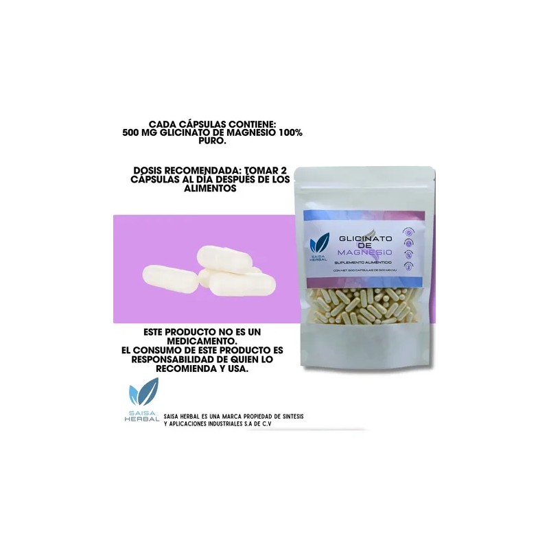 Glicinato Magnesio Bolsa 500 Capsulas