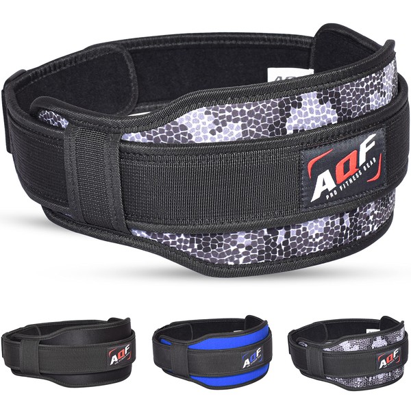 AQF Weight Lifting Belt Back Support Contoured 5.5 Inch Neoprene