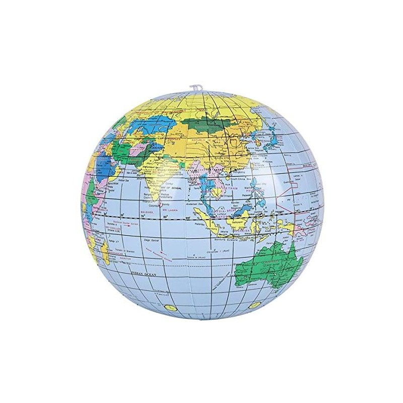 Rhode Island Novelty Inflatable Earth Globe Beach Ball 16" -Blue