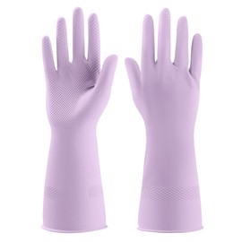 FCTTD Rubber dishwashing gloves 6 Pairs Kitchen dish gloves Cleaning gloves for household,Reusable.(6,Large)