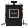 QZUnique Women's Acrylic Paris Perfume Bottle Shaped Clutch Bag Chain