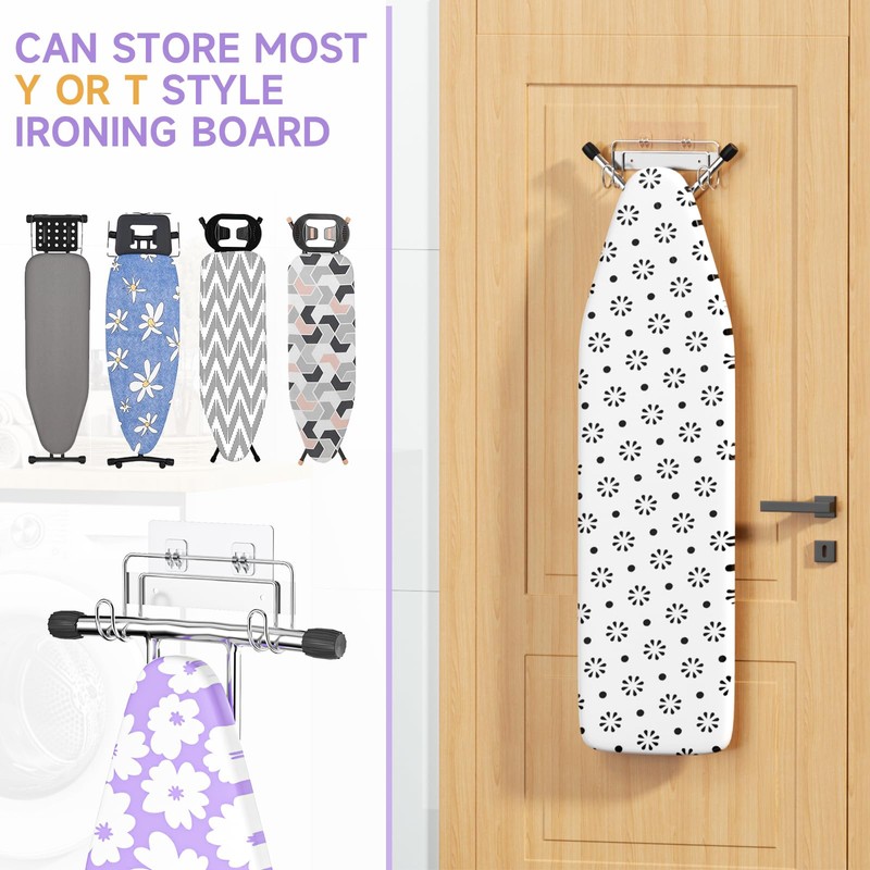 XILIMEN Ironing Board Holder Wall Mount, Iron Board Hanger Stainless