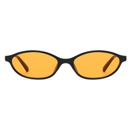 RUNHUIS Retro Oval Sunglasses Vintage Cateye Sunglasses for Women Men Fashion Glasses, black/orange