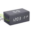 WOOD SHOW Table Clock, Alarm Clock, Speaker Included, Thermometer, Charging