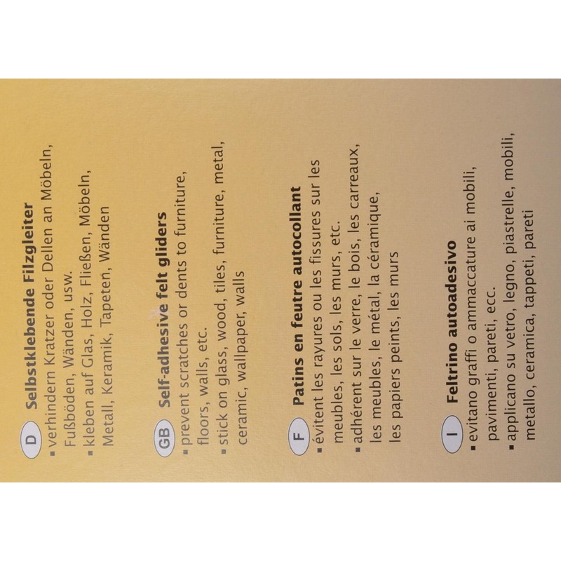 Kleiber Felt Gliders, White, 35 mm