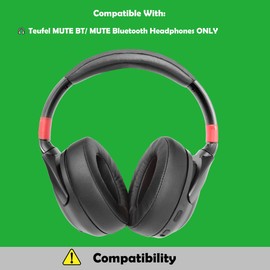 Professionelle Ersatz-Ohrpolster Kompatibel mit Teufel MUTE BT MUTE Bluetooth Kopfhörer Ohrpolster mit weicherem Proteinleder/Memory-Schaum