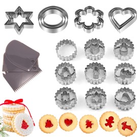GeorgeX Moldes de Galletas, Juego de 24 Cortadores de Galletas de Acero Inoxidable, Moldes de Galletas con Diferentes Diseños