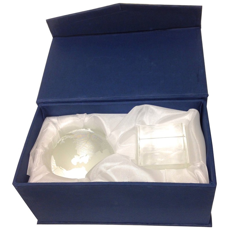 Amlong Crystal World Globe (2.2" Diameter) On Crystal Display Stand
