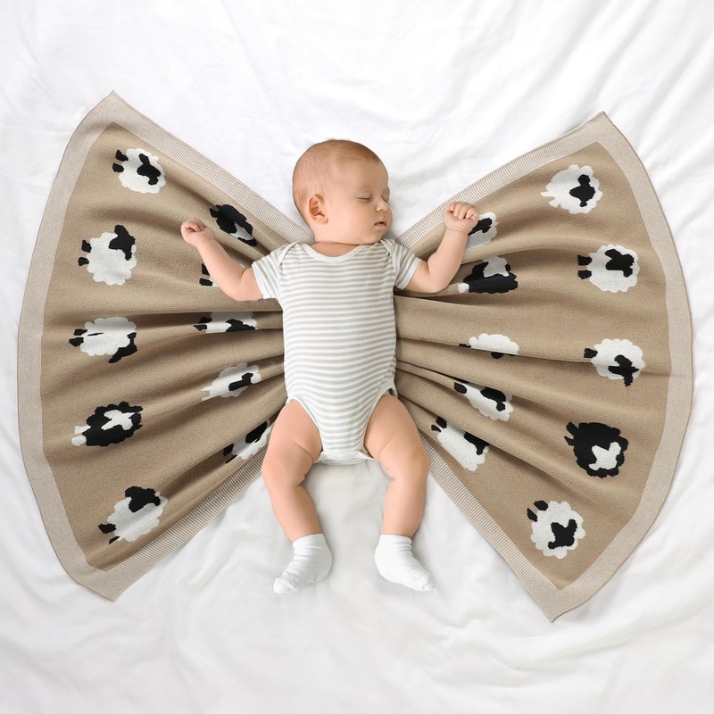 Neiwech Baby Swaddle Blanket Boy Girl Cotton Knit Soft Cozy