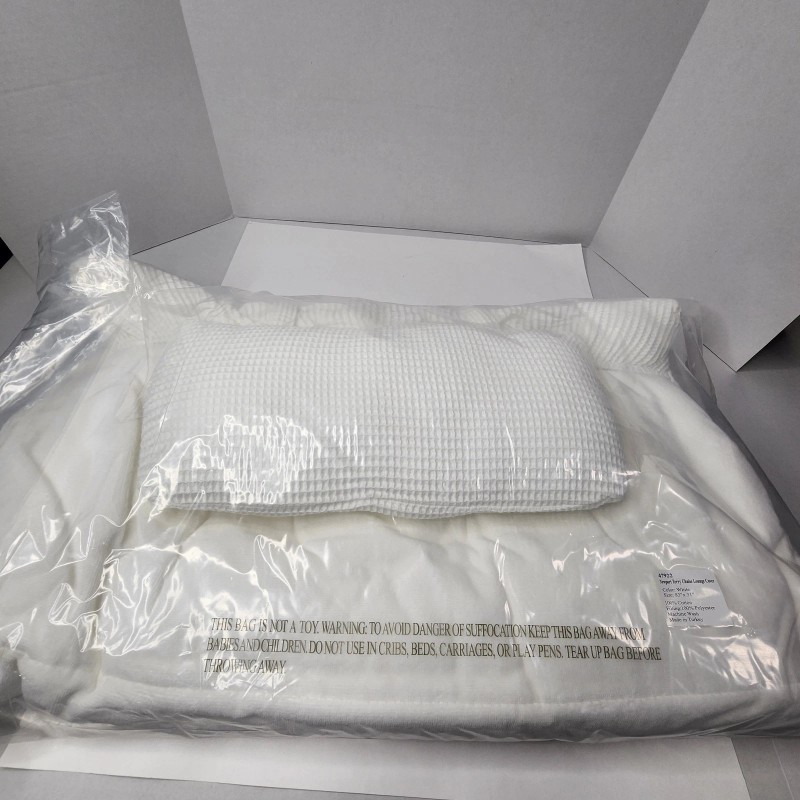 Frontgate Newport 83" X 31" White Cushioned Velour Chaise Lounge