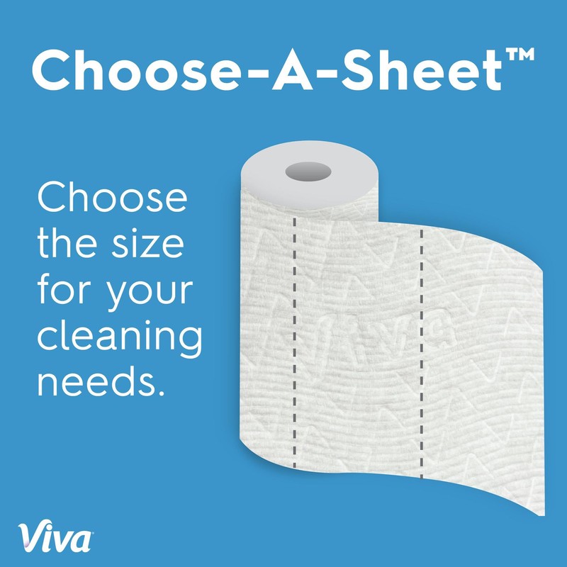 Viva Multi-Surface Cloth Paper Towels, Choose-A-Sheet Size, 3 Double Rolls,