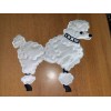Patch Parlor Poodle Applique Patch - White Dog Facing Left,
