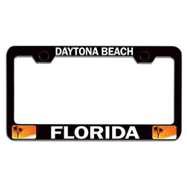 Custom Brother - Daytona Beach Florida Beach Summer Surf Surfing Black Steel Auto SUV License Plate Frame License Tag Holder, J39