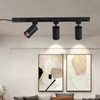 Hiiglxii Plug in Track Lighting with Power Cord, 3-Light GU10