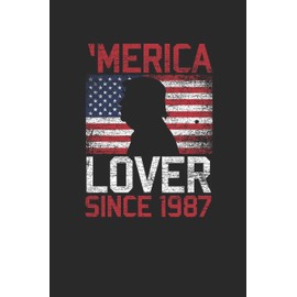 Merica Lover Since 1987: Graph Paper Notebook – Geburtstagsgeschenk für Damen und Herren