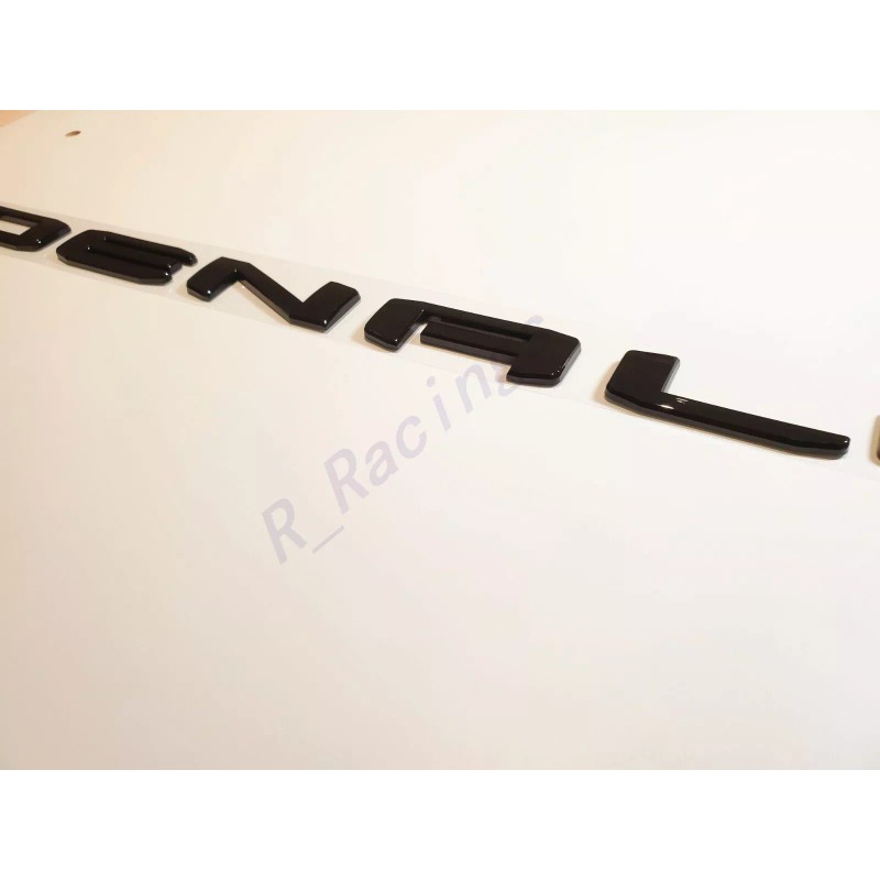 GMC 2pcs New Gloss Black DENALI HD Emblems Letters Fit